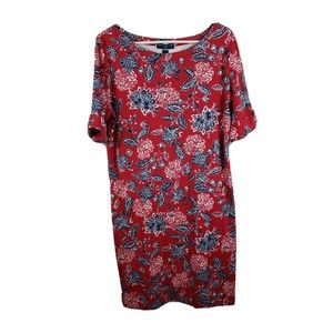 Karen Scott Sport Women's Short Sleeve Sports Dress Size Lg Color Red Floral